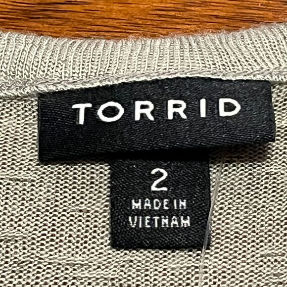 TORRD WOMEN'S SIZE 2 (18/20) SEAGRASS V NECK SWING TANK SUPER SOFT LIGHT NWT - Picture 8 of 8